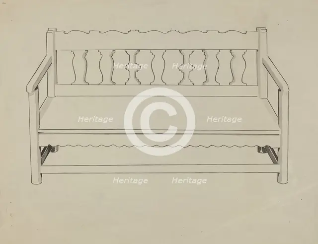 Church Pew, 1935/1942. Creator: J.Henry Marley.