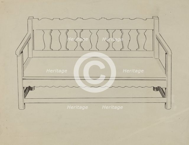 Church Pew, 1935/1942. Creator: J.Henry Marley.