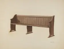 Church Pew, c. 1940. Creator: Randolph Atkinson