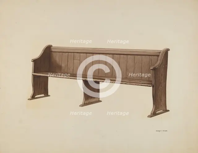 Church Pew, c. 1940. Creator: Randolph Atkinson.