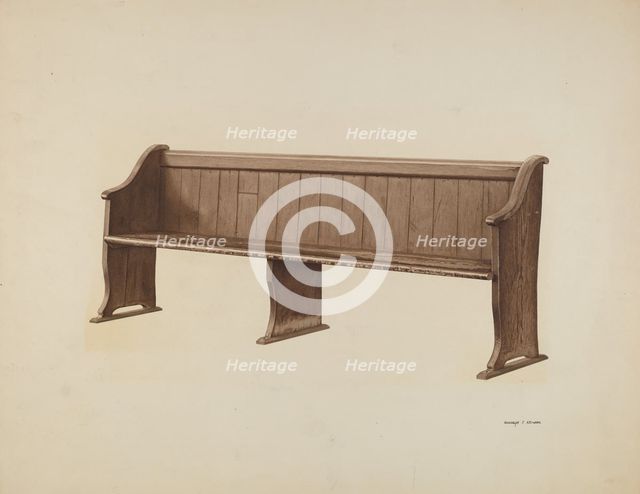 Church Pew, c. 1940. Creator: Randolph Atkinson.