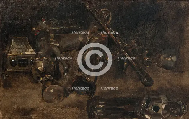 Church Plate and Images. Study for Waldemar Atterdag Holding Visby to Ransom.1882. Creator: Carl Gustaf Hellqvist.