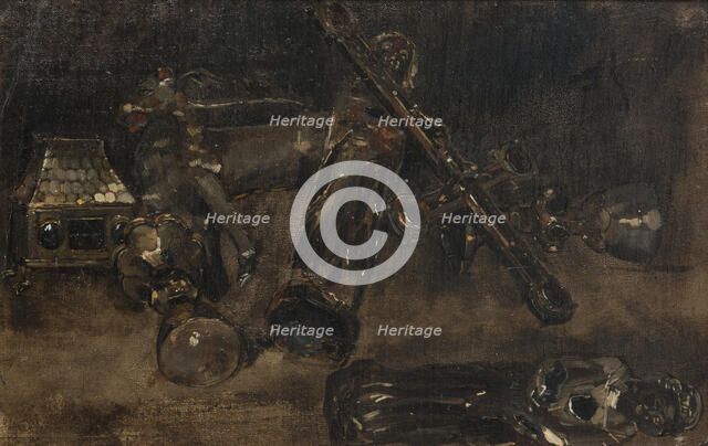 Church Plate and Images. Study for Waldemar Atterdag Holding Visby to Ransom.1882. Creator: Carl Gustaf Hellqvist.