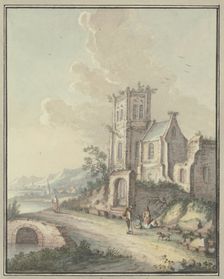 Church ruins by the water, late 18th century. Creator: Johann Caspar Zehender