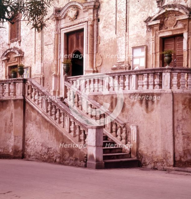 Church steps, Taormina, Sicily, c1970s.  Creator: Arthur Charles Kirby Ware.