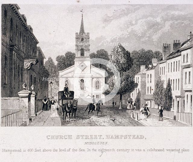 Church Street, Hampstead, London, c1840. Artist: Anon