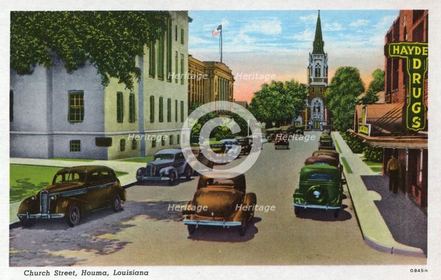 Church Street, Houma, Louisiana, USA, 1940. Artist: Unknown