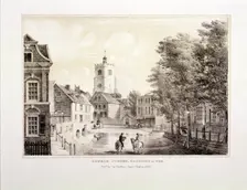 Church Street in 1790, Hackney, London, 1835. Artist: Anon