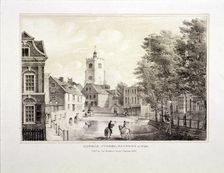 Church Street in 1790, Hackney, London, 1835. Artist: Anon