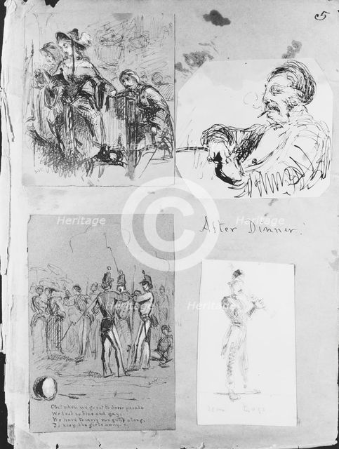 Church Scene (from Sketchbook), 1854-55. Creator: James Abbott McNeill Whistler.