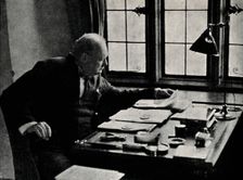 Churchill at Work 1940s, (1945). Creator: Unknown
