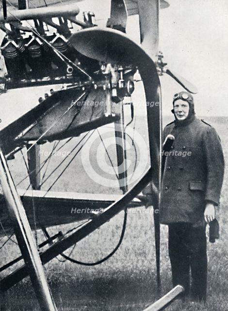 'Churchill became interested in airplanes and foresaw the greatest possibilities', 1914, (1945). Artist: Unknown.