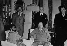 Churchill in Cairo, with Ethiopian Emperor, Haile Selassie 1943, (1945)