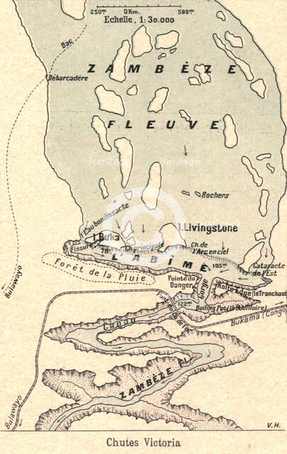 ''Chutes Victoria; Afrique Australe', 1914. Creator: Unknown.