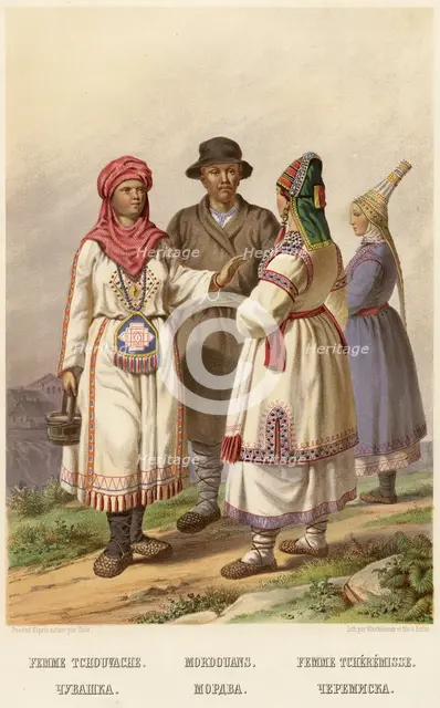 Chuvashka Mordva Cheremiska, 1862. Creator: Karl Fiale.