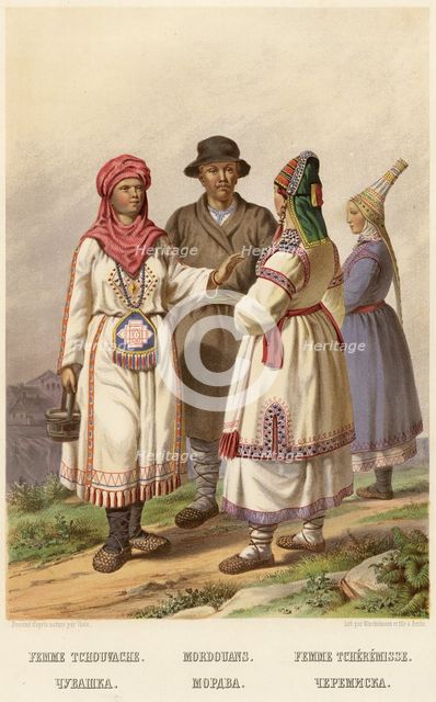 Chuvashka Mordva Cheremiska, 1862. Creator: Karl Fiale.