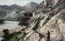 Chuyskiy Tract, on the Slopes of Kyngrar Cliff above the Confluence of the Yaloman... 1911-1913. Creator: Sergei Ivanovich Borisov