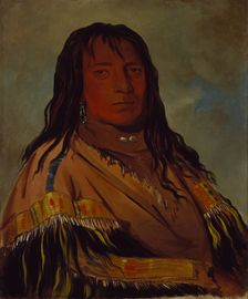 Chá-tee-wah-née-che, No Heart, Chief of the Wah-ne-watch-to-nee-nah Band, 1832. Creator: George Catlin