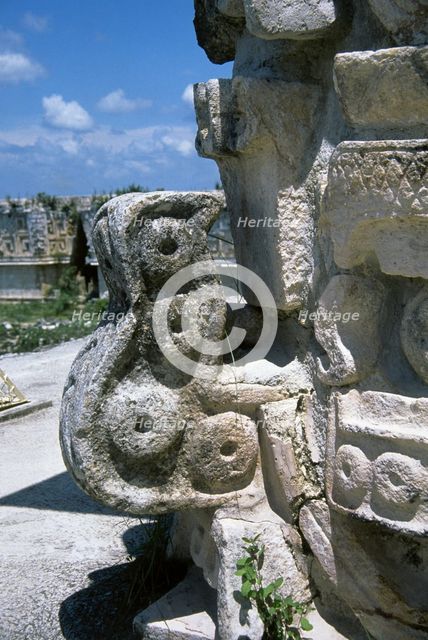 Chaac masks, Great Pyramid, Uxmal city, Yucatan, Mexico, Mayan, Classical period, 1998. Creator: Unknown.