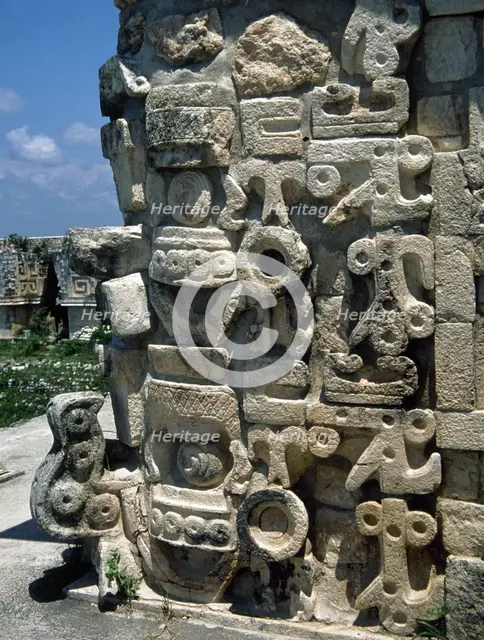 Chaac masks, Great Pyramid, Uxmal city, Yucatan, Mexico, Mayan, Classical period, 1998. Creator: Unknown.
