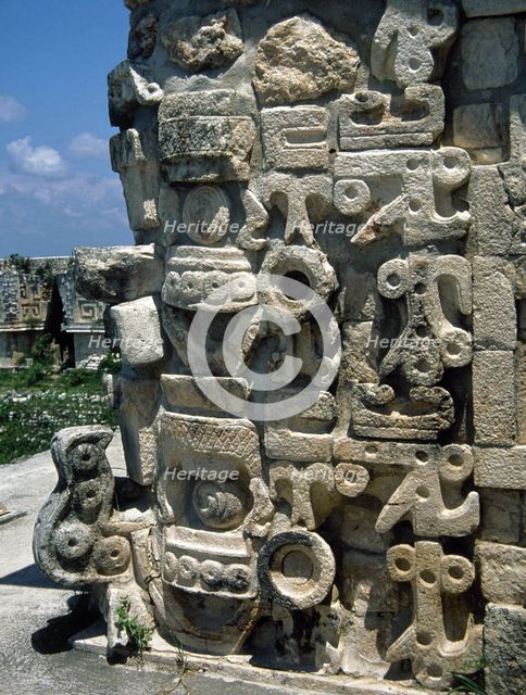 Chaac masks, Great Pyramid, Uxmal city, Yucatan, Mexico, Mayan, Classical period, 1998. Creator: Unknown.