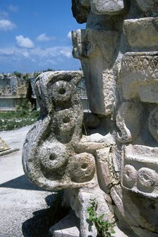 Chaac masks, Great Pyramid, Uxmal city, Yucatan, Mexico, Mayan, Classical period, 1998. Creator: Unknown