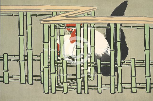 Chabo, from Momoyo-gusa (The World of Things) Vol II, pub.1909 (colour block woodcut)