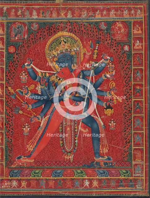 Chakrasamvara and consort Vajravarahi, 1450-1500. Creator: Unknown.