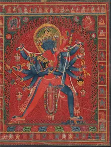 Chakrasamvara and consort Vajravarahi, 1450-1500. Creator: Unknown