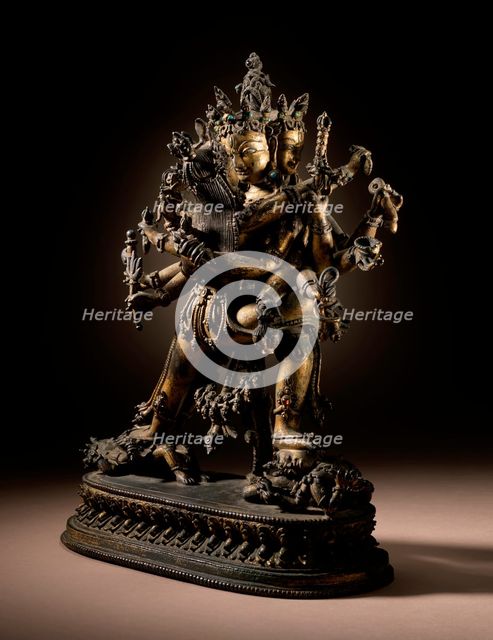 Chakrasamvara and Vajravarahi, Late 14th-early 15th century. Creator: Unknown.