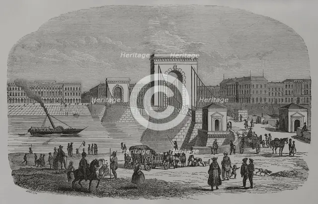Chain Bridge, Hungary, 1856.  Creator: Unknown.
