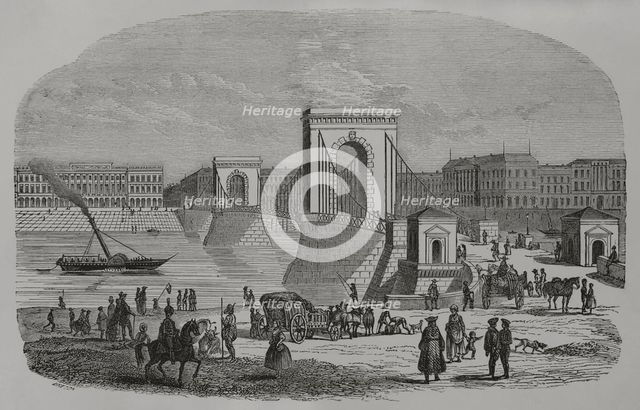 Chain Bridge, Hungary, 1856.  Creator: Unknown.