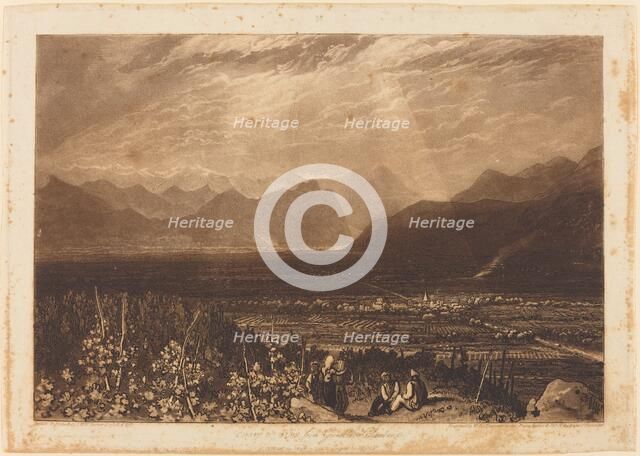 Chain of Alps from Grenoble to Chamberi, published 1812. Creators: JMW Turner, William Say.