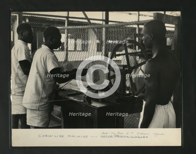 Chain Link Machine Upper Prison, Luzira, Kampala, Uganda, c1950s. Creator: Unknown.