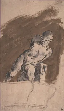 Chained Nude Prisoner, After Pietro Tacca, 1729-1804. Creator: Pietro Antonio Novelli