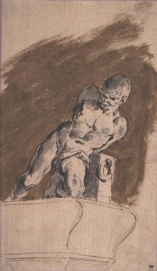 Chained Nude Prisoner, After Pietro Tacca, 1729-1804. Creator: Pietro Antonio Novelli