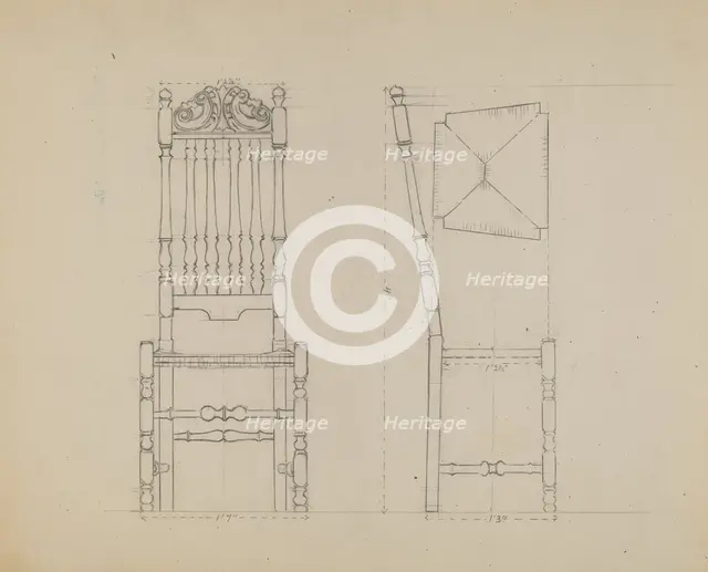 Chair, 1935/1942. Creator: Bernard Gussow.
