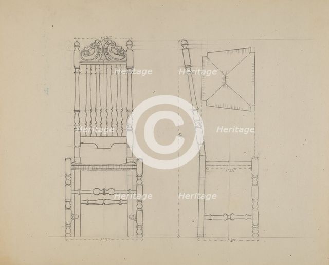 Chair, 1935/1942. Creator: Bernard Gussow.