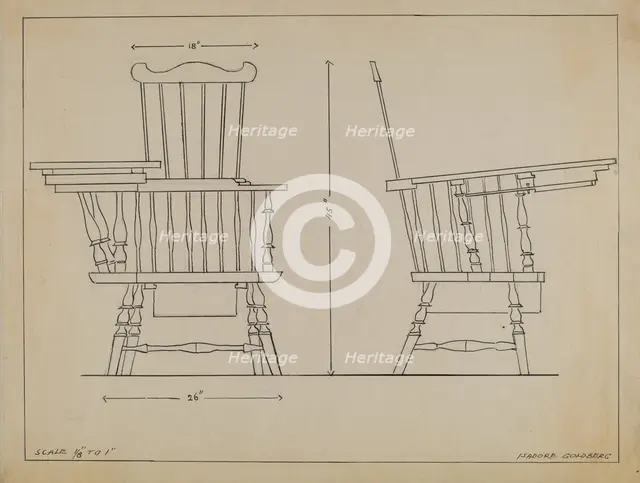 Chair, 1935/1942. Creator: Isadore Goldberg.