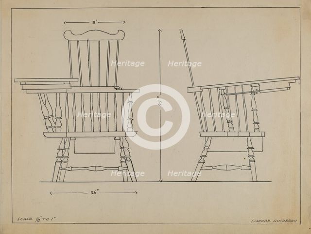 Chair, 1935/1942. Creator: Isadore Goldberg.
