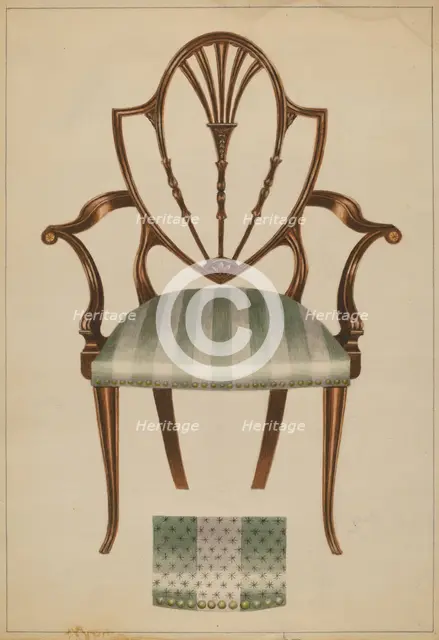 Chair, 1935/1942. Creator: Unknown.