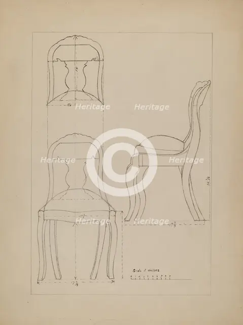 Chair, 1935/1942. Creator: Unknown.