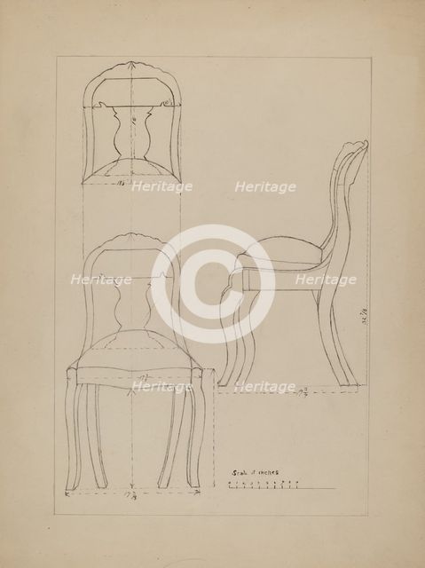 Chair, 1935/1942. Creator: Unknown.