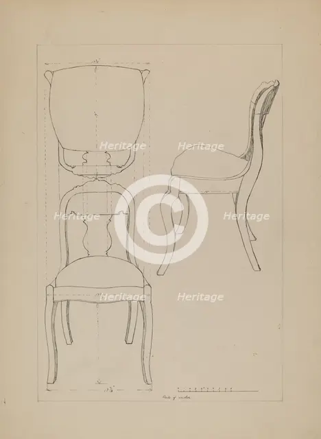 Chair, 1935/1942. Creator: Unknown.