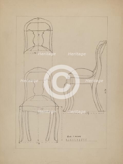 Chair, 1935/1942. Creator: Unknown.