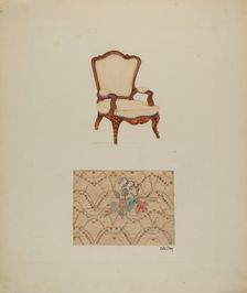 Chair and Tapestry, 1940. Creator: Edith Olney