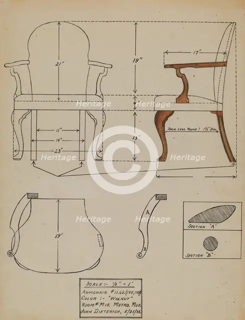 Chair, c. 1936. Creator: John Dieterich.