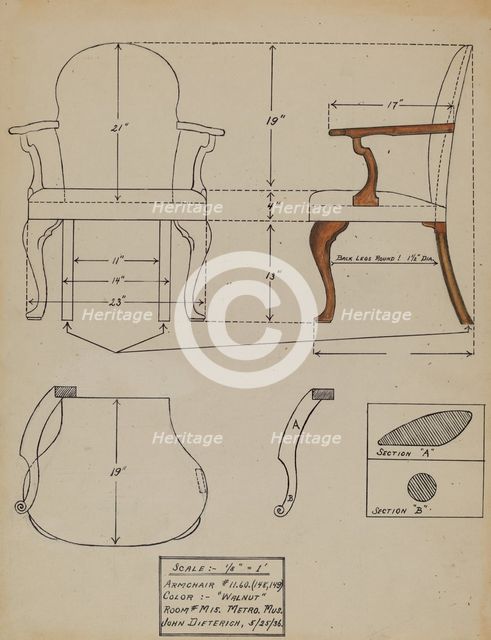Chair, c. 1936. Creator: John Dieterich.