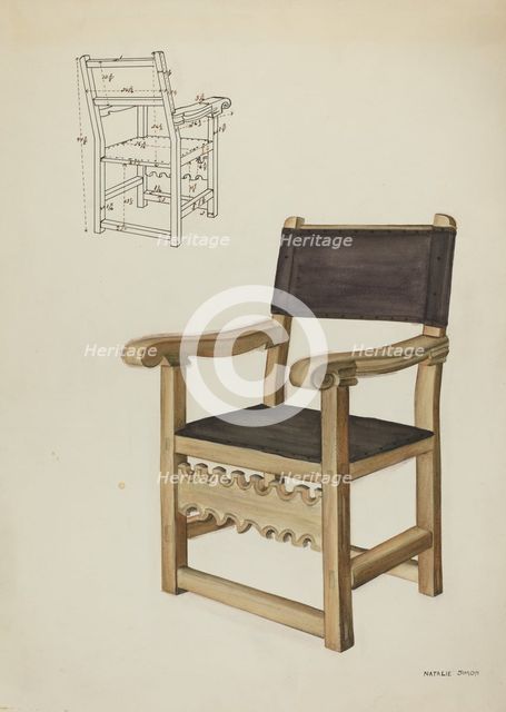 Chair, c. 1937. Creator: Natalie Simon.