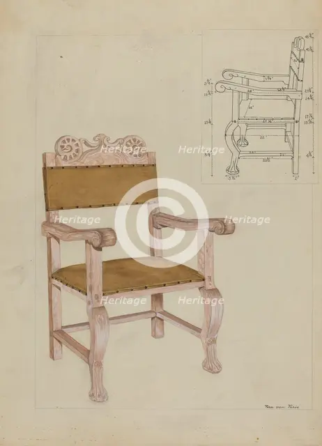 Chair, c. 1937. Creator: Vera Van Voris.